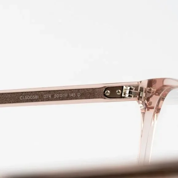 Celine THIN Women Eyeglasses Shiny Rose Demo Square CL50058I 074 BRAND NEW - Picture 6 of 9